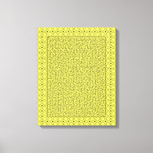 Yellow Hexagon Maze Leinwanddruck