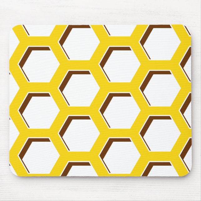 Yellow Hexagon Pattern Mousepad (Vorne)