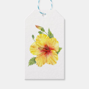 Yellow Hibiscus Botanical Geschenkanhänger