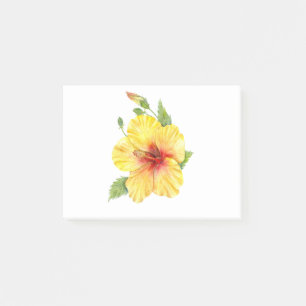 Yellow Hibiscus Botanical Post-it Klebezettel