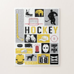 Yellow Hockey Elements Stick Puffer Player