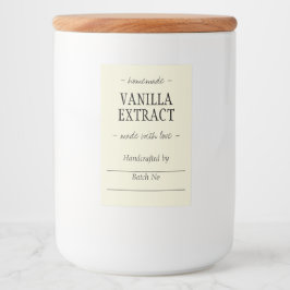 Yellow Homemade handgefertigte Vanilla Extrahierun Lebensmitteletikett