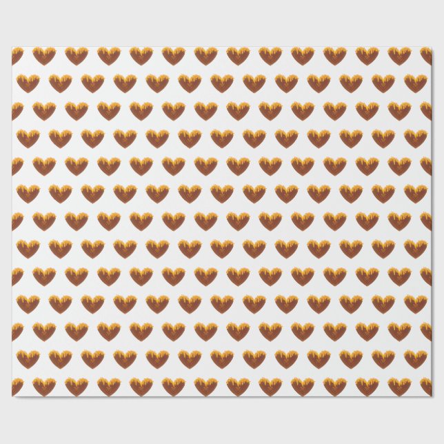 Yellow Honey Hearts Sweet Wrapping Paper love Geschenkpapier (Saum)