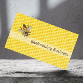 Yellow Honeycomb Beekeeping Apiary Business Card Visitenkarte