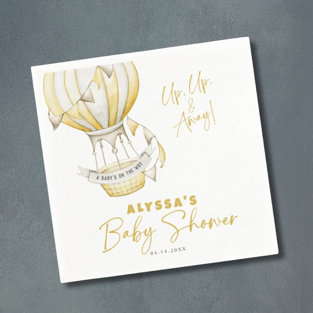 Yellow Hot Air Ballon Babydusche Serviette (Von Creator hochgeladen)