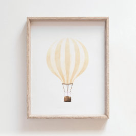 Yellow Hot Air Ballon Kinderzimmer Decor Poster