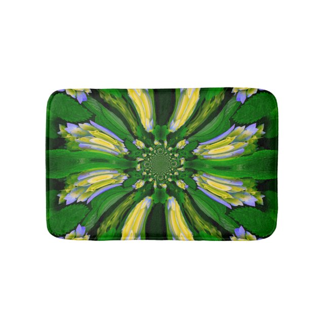 Yellow Hydrangea Blume Swirt bathmat Badematte (Vorderseite)