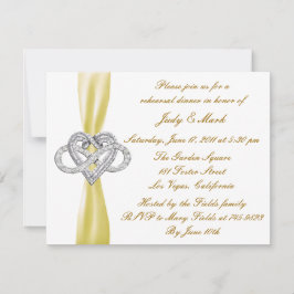 Yellow Infinity Heart Probe Dinner Einladung
