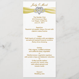 Yellow Infinity Heart Wedding Menu Card Menükarte