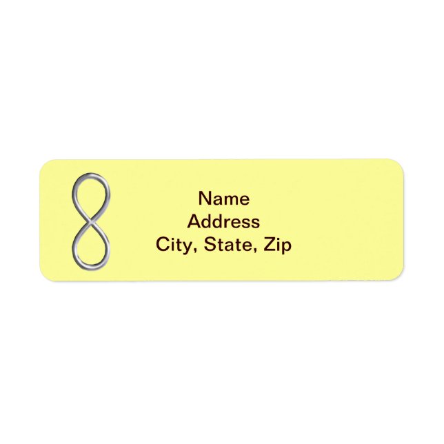 Yellow Infinity Wedding Address Labels (Vorne)