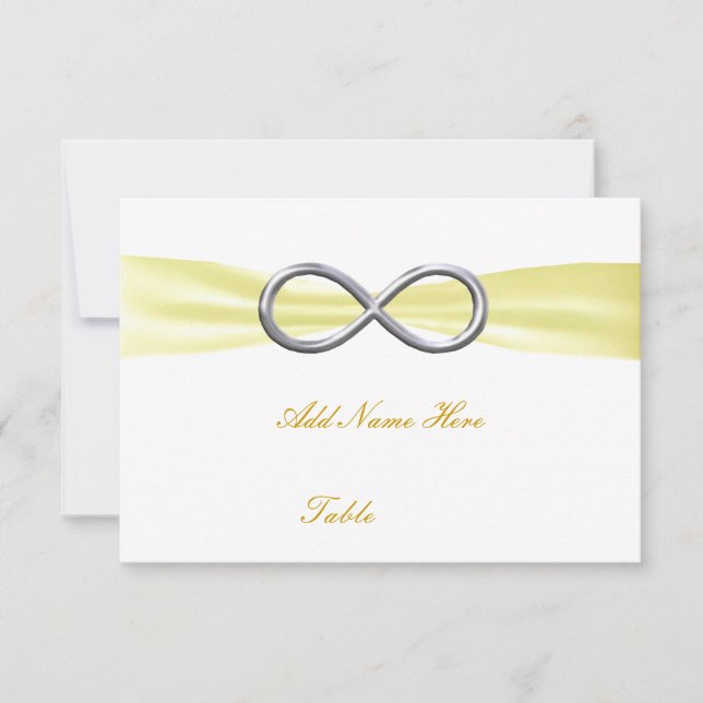 Yellow Infinity Wedding Table Platzkarte (Vorderseite)