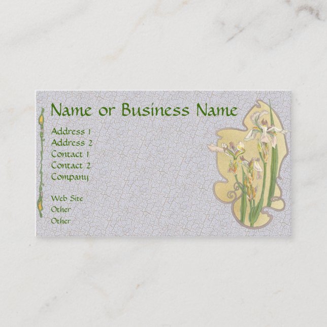 Yellow Iris floral Business Visitenkarte (Vorderseite)