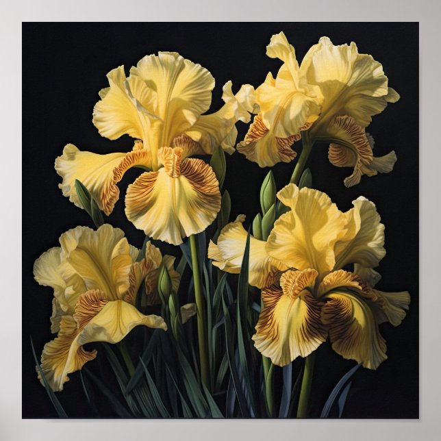 Yellow Irische Blume Art Print Poster (Vorne)