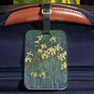 Yellow Irises von Claude Monet, Vintage Kunst Gepäckanhänger