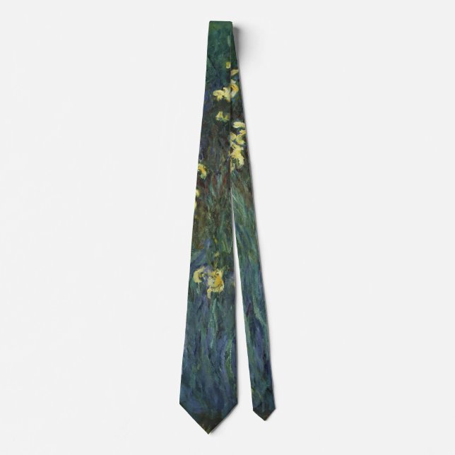 Yellow Irises von Claude Monet, Vintage Kunst Krawatte (Vorderseite)