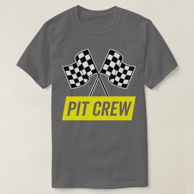 Yellow Italic Pit Crew für Racing Party Kostüm T-Shirt (Design vorne)