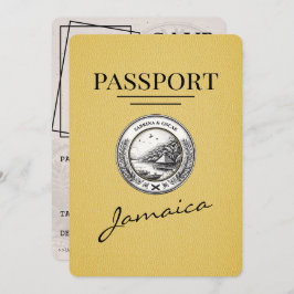 Yellow Jamaica Passport Save the Date