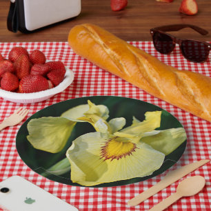 Yellow Japanese Iris Floral Pappteller