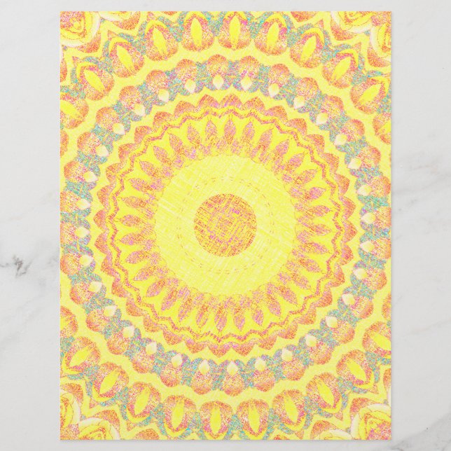 Yellow Kaleidoscope Bulk Scrapbook Paper Pages Flyer (Vorne)