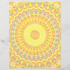 Yellow Kaleidoscope Scrapbook Paper 2-Sided Page
