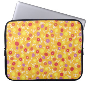 Yellow Kids Floral Ditsy Laptop-Hülle Laptopschutzhülle