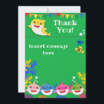 Yellow Kids Shark Green Birthday Dankeskarte<br><div class="desc">Feiern Sie die Geburtstagsfeier Ihres kleinen Hais! Dieser hübsche,  grüne und farbenfrohe Hai danke Ihnen wird ein Hit für Ihr Party. Verschiedene Haie in verschiedenen Farben. Blasen,  Fische und Korallen sorgen für unterhaltsame Details. Ideal für alle Untersee-Partys oder Hai-Partys. Grafik von Mujka.</div>