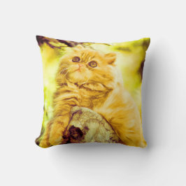 Yellow Kitty Throw Kissen