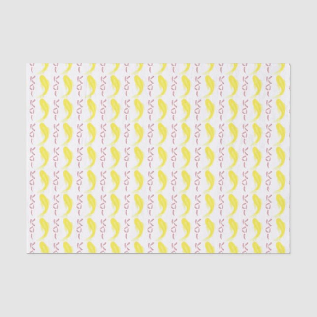 Yellow Koi Fish w/Red "KOI" Seidenpapier (Vorderseite)