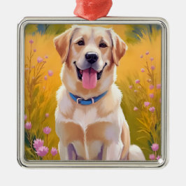 Yellow Lab | Dog Painting Labrador Retriever Ornament Aus Metall
