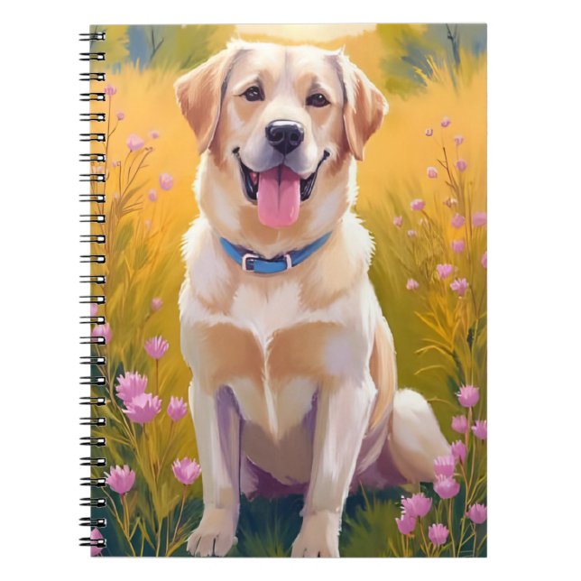 Yellow Lab Labrador Retriever Dog Painting Notizblock (Vorderseite)