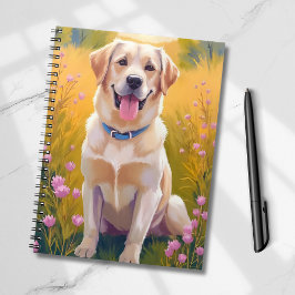 Yellow Lab Labrador Retriever Dog Painting Notizblock