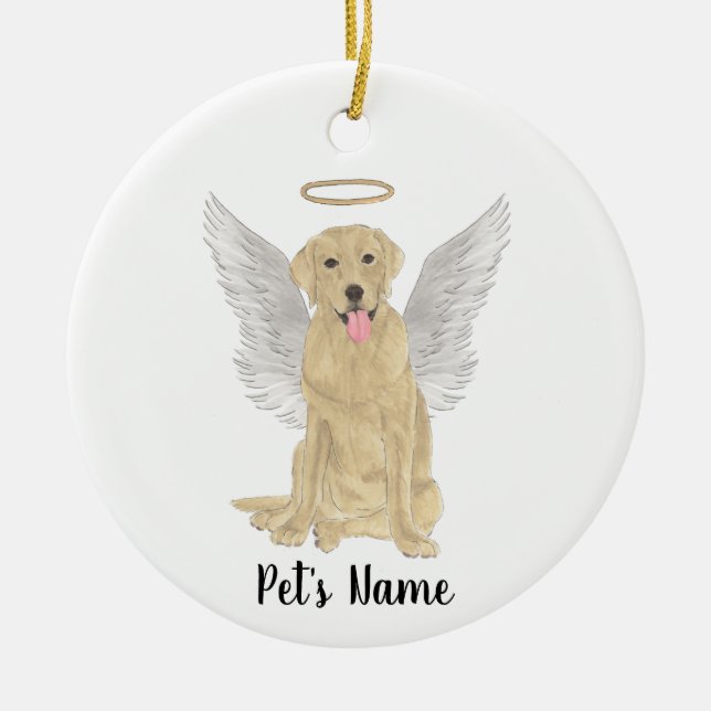 Yellow Labrador Beileid Memorial Keramik Ornament (Vorne)