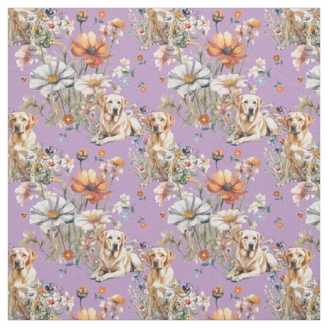Yellow Labrador Dogs Seamless Pattern Stoff (Muster)