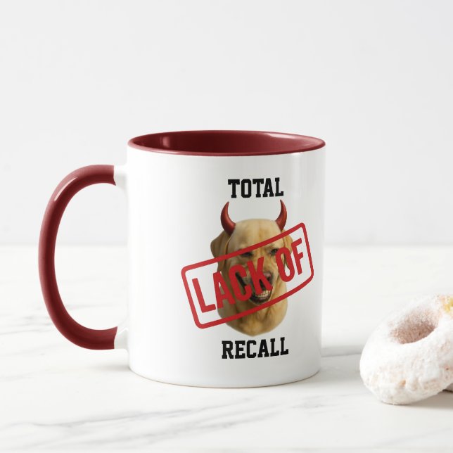 Yellow Labrador funny 'Lack of Recall' Mug (Avec donut)