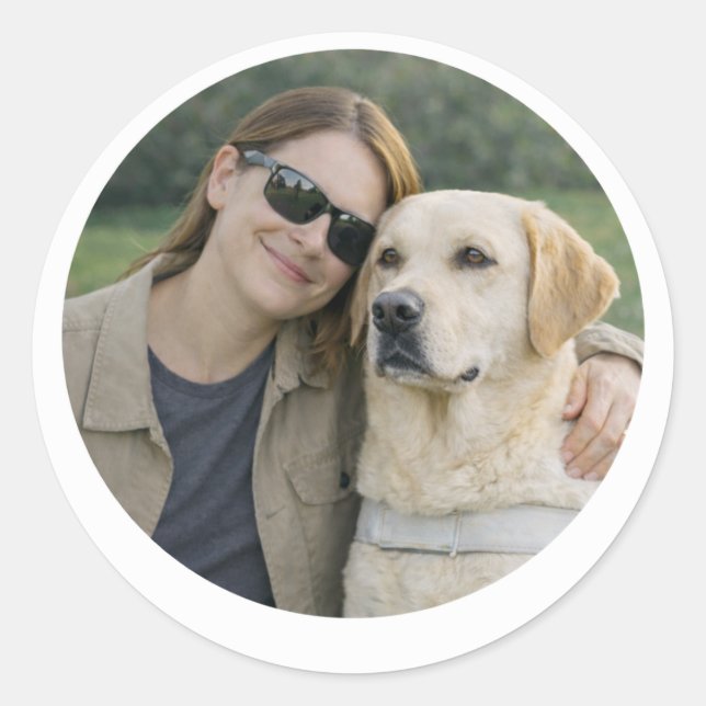 Yellow Labrador Guide Dog Partnerschaft – Runder Aufkleber (Vorderseite)