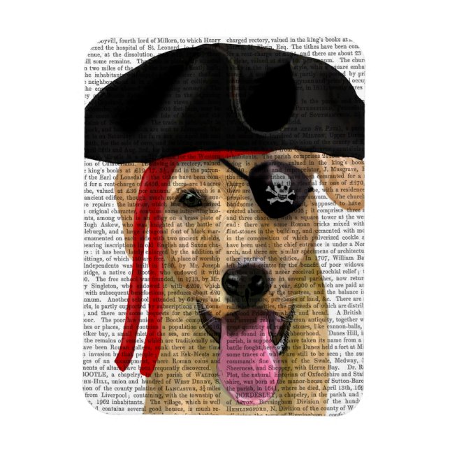Yellow Labrador Pirate 2 Magnet (Vertikal)