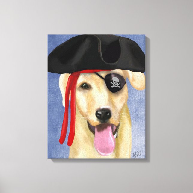 Yellow Labrador Pirate Leinwanddruck (Vorderseite)