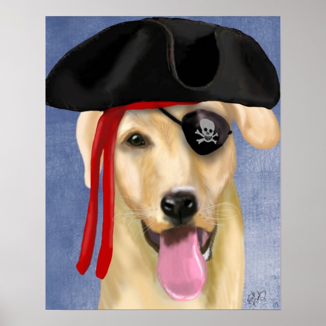 Yellow Labrador Pirate Poster (Vorne)