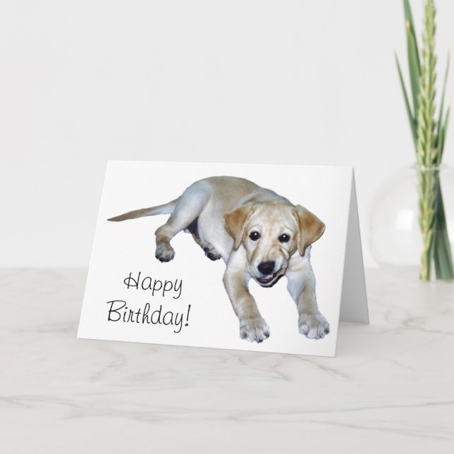 Yellow Labrador Puppy Card Karte (Vorderseite)