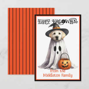 Yellow Labrador Puppy Dog Happy Halloween Mitteilungskarte