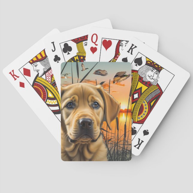 Yellow Labrador Puppy Playing Cards, Labrador Spielkarten (Rückseite)