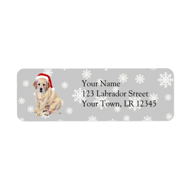 Yellow Labrador Puppy & Weihnachtsmannmütze Christ (Vorne)