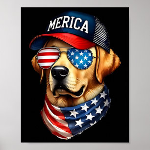 Yellow Labrador Retriever 4. July Merica USA F Poster