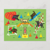 Yellow Labrador Retriever Agility Cartoon