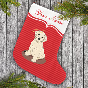 Yellow Labrador Retriever Angel Halo Großer Weihnachtsstrumpf