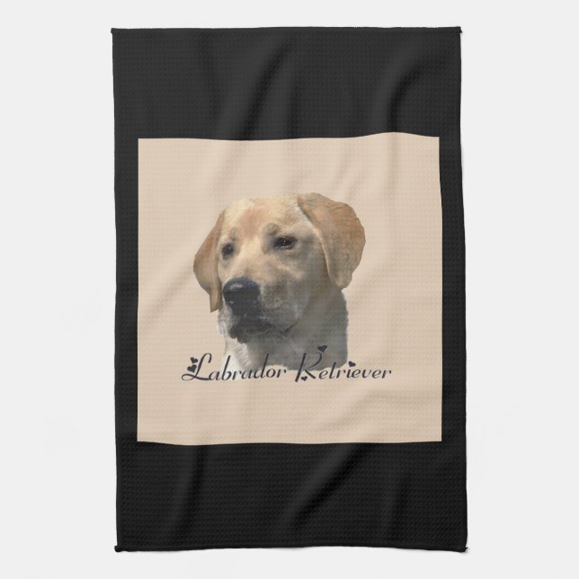 Yellow Labrador Retriever Art Geschenke Geschirrtuch (Vertikal)