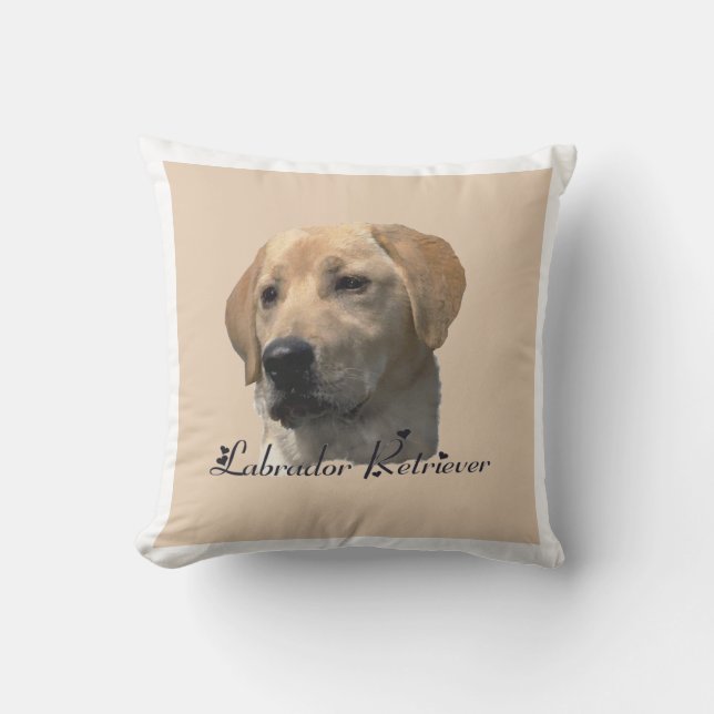 Yellow Labrador Retriever Art Geschenke Kissen (Vorderseite)