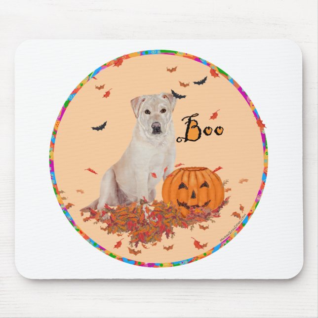 Yellow Labrador Retriever Boo! Mousepad (Vorne)