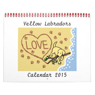 Yellow Labrador Retriever Cartoon Calendar 2015 Kalender