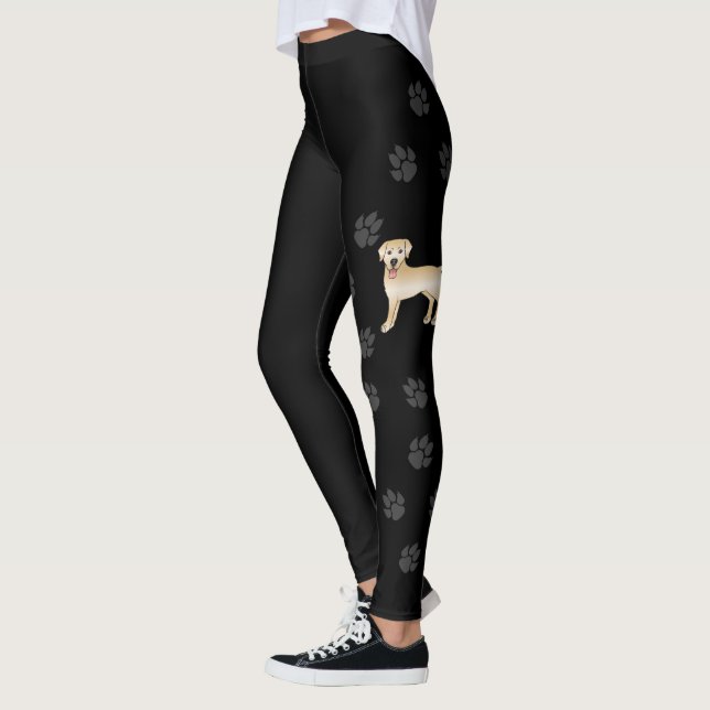 Yellow Labrador Retriever Cartoon Dows Paws Leggings (Links)